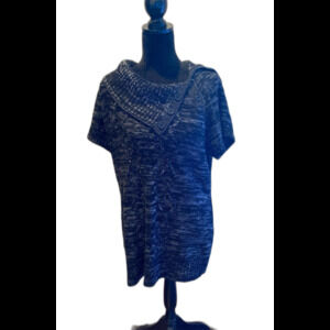 No Boundaries Sweater Dress Jr Size XL 15-17 Black Gray Cable Knit Cowl Neck